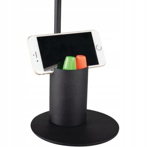 Iskolai éjszakai asztali lámpa + szervező Raibo E27 5W fekete KANLUX