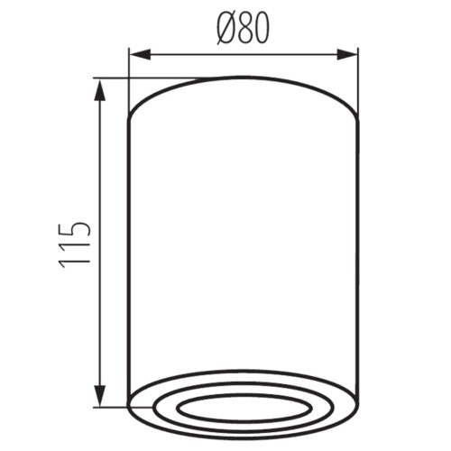 Felületre szerelt mozgatható kerek spotlámpa SPOT BORD XS GU10 alumínium Kanlux