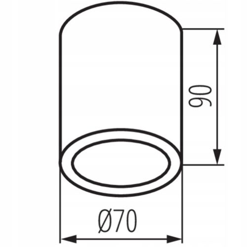 Felületre szerelhető kerek mennyezeti lámpatest Aqilo GU10 IP65 Spot cső fekete KANLUX