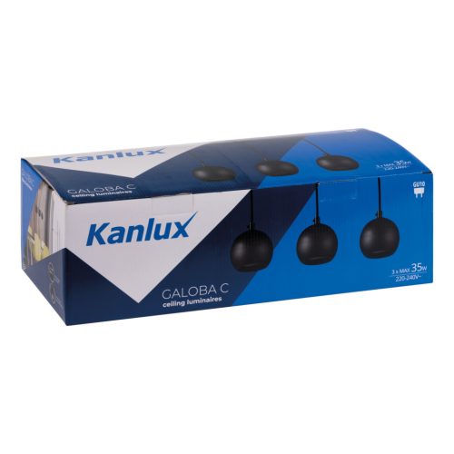 Függesztett mennyezeti lámpa GALOBA 3xGU10 PAR16 35W fekete KANLUX