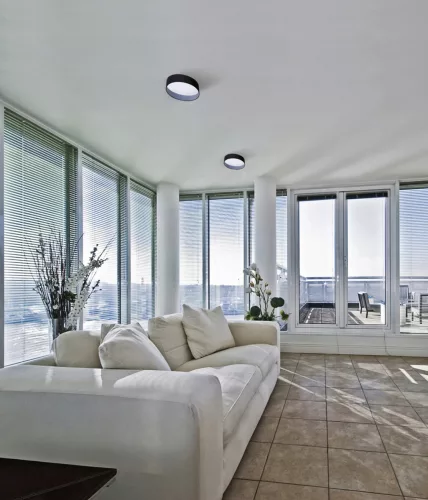 Felületre szerelhető LED mennyezeti lámpa Rifa 17,5W 4000K 40cm Kerek Fekete KANLUX