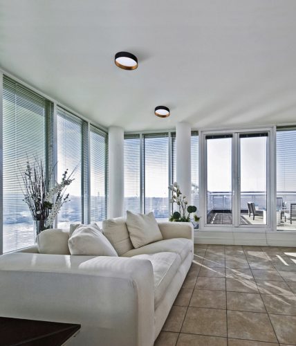 Felületre szerelhető LED mennyezeti lámpa Rifa 17,5W 4000K 40cm kerek fekete és arany KANLUX