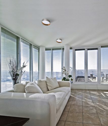 Felületre szerelhető LED mennyezeti lámpa Rifa 17.5W 3000K 40cm Kerek Szürke Arany KANLUX