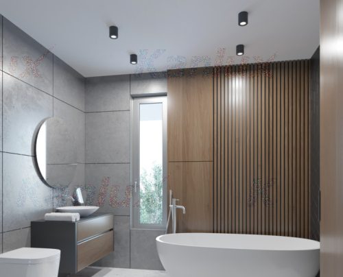 Felületre szerelhető halogén lámpatest SPOT TUBA kerek SANI GU10 fekete IP44 Kanlux