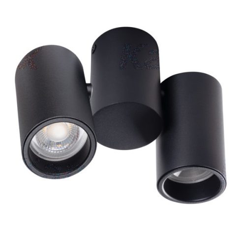 Felületre szerelhető halogén SPOT TUBA mozgatható rögzítő 2xGU10 fekete BLURRO Kanlux