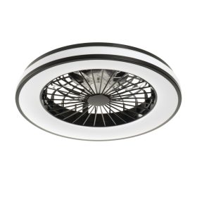   LED mennyezeti lámpa PLAVE ventilátorral 48W CCT Fehér és Fekete Kerek KANLUX
