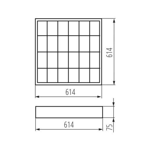 LED T8 G13 raszteres lámpatest 60x60cm Felületre szerelhető Négyzet alakú fehér NOTUS Kanlux