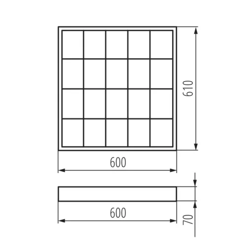 LED T8 G13 raszteres lámpatest 60x60cm Felületre Szerelt Fehér Kanlux