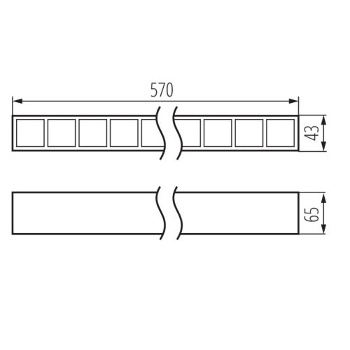 Lineáris mennyezeti LED lámpa 23W 50cm 2600lm 3500K Meleg 60° Felületre Szerelt Fekete Kanlux