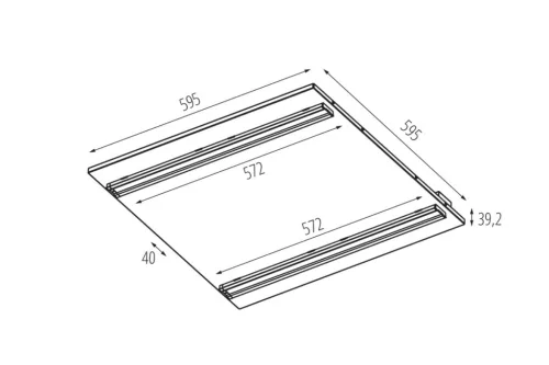 LED panel mennyezeti lámpa 18W 60x60cm 2950lm 3000K Meleg 60° Süllyesztett fehér Kanlux