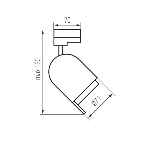 Sínes Projektor Lámpa GU10 Fekete ATL3 KANLUX