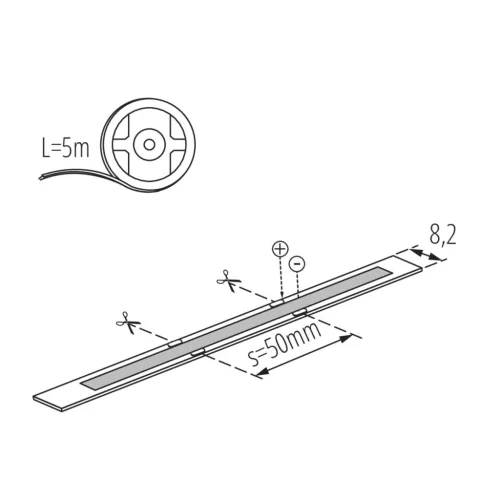 LED szalag LCOB 50W 4000K semleges IP65 24V DC 5m KANLUX