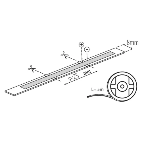 LED szalag LCOB 50W 4000K semleges IP65 12V DC 5m KANLUX