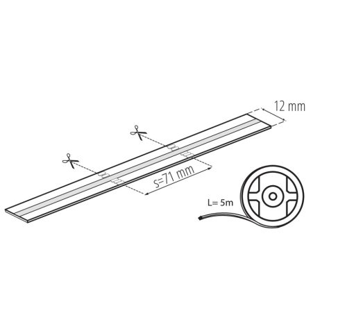 Rugalmas COB LED szalag 5.3W/m 420lm/m 24V 4000K RGB Semleges CRI90 5m LCOB Kanlux