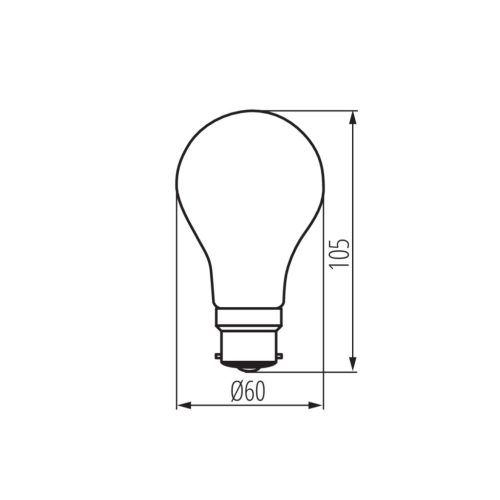 LED izzó XLED B22 A60 10W 1520lm 6500K Cold Filament Milky KANLUX