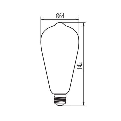 LED izzó XLED E27 ST64 4W 250lm 1800K meleg izzószál borostyán KANLUX