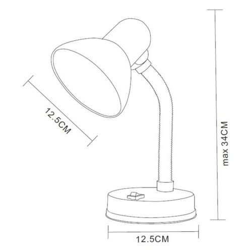 Állítható asztali lámpa, éjszakai lámpa E27, réz