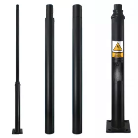   Összecsukható világítóoszlop utcai lámpákhoz, kémlelőablakkal, 3 m átmérőjű, 60 db, fekete, KOBI