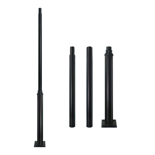 Összecsukható világítóoszlop utcai lámpákhoz, kémlelőablakkal, 3 m átmérőjű, 60 db, fekete, KOBI