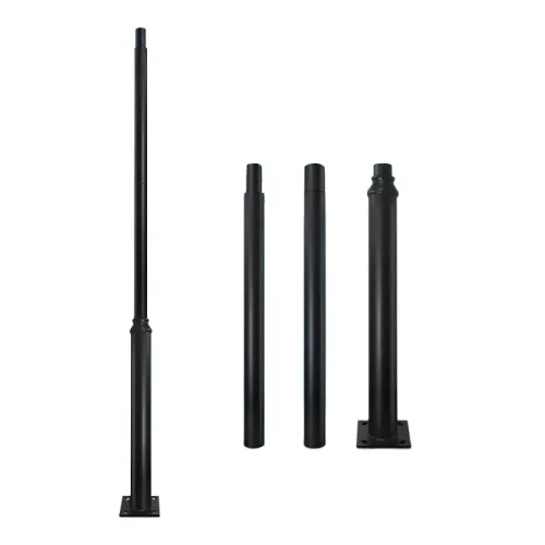 Összecsukható világítóoszlop utcai lámpákhoz, kémlelőablakkal, 3 m átmérőjű, 60 db, fekete, KOBI