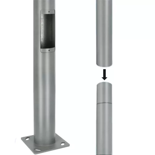 Összecsukható világítóoszlop utcai lámpákhoz, kémlelőablakkal, 3 m átmérőjű, 60 db, szürke, KOBI