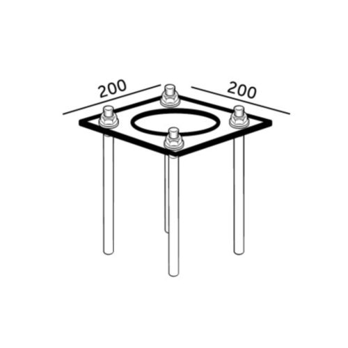 Állítható alapozóhorgony oszlophoz BASE SV 200x200mm KOBI