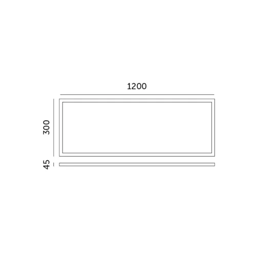 Felületre szerelhető keret 45 mm-es LED panelhez 30x120cm Click White Kobi