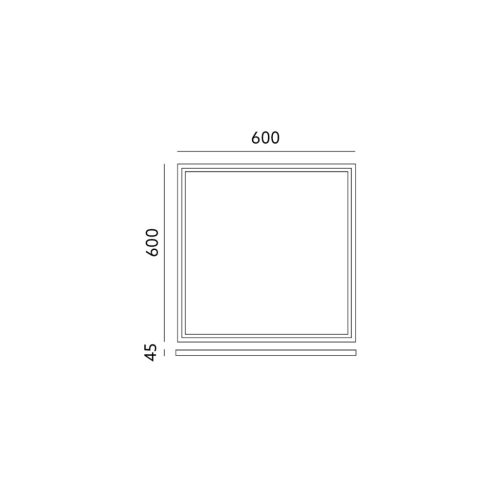 45mm-es keret LED PANEL 60x60 felületre szereléshez Fehér KLIK Kobi