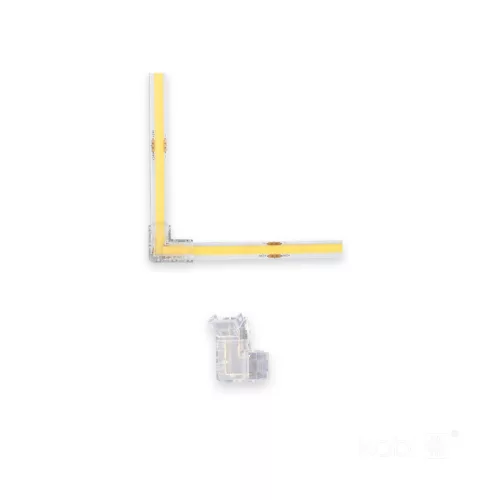 L-csatlakozó Tramo COB LED szalagokhoz, kattintásos, átlátszó, 8 mm-es Kobi