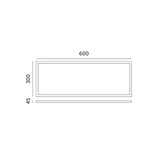 Felületre szerelhető keret 45 mm LED panelhez 30x60cm Click White Kobi