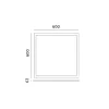 Felületre szerelhető keret 63mm LED panelhez 60x60cm Click White Kobi