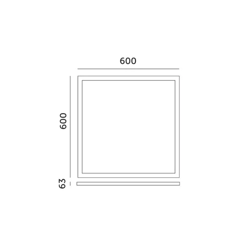 Felületre szerelhető keret 63mm LED panelhez 60x60cm Click White Kobi