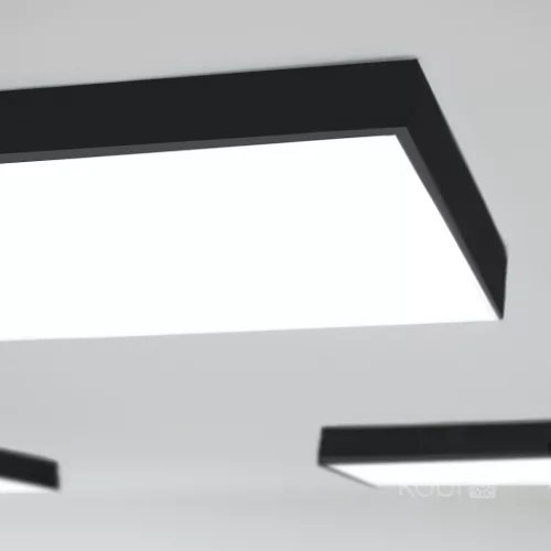 Felületre szerelhető keret 63mm LED panelhez 60x60cm kattintásos fekete Kobi