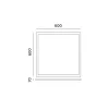 70 mm-es felületre szerelhető keret LED panelhez 60x60cm Click fehér Kobi