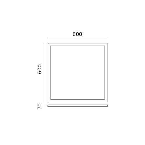 70 mm-es felületre szerelhető keret LED panelhez 60x60cm Click fehér Kobi