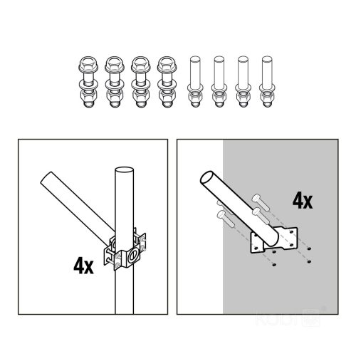 Fali Konzol BASE SE Spotlámpákhoz 50cm Átmérő 4.8cm Fekete LED2B Kobi