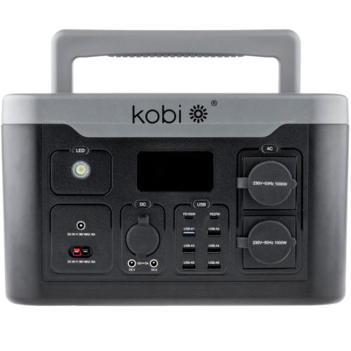 Banki energiatároló Powerbox hordozható mobil erőmű 1000W Premium KOBI