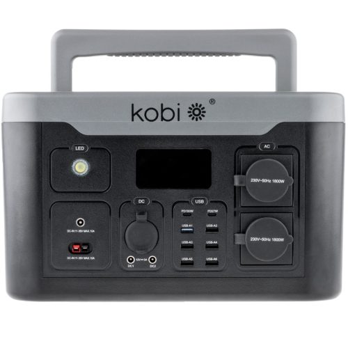 Banki energiatároló Powerbox hordozható mobil erőmű 1800W Premium KOBI