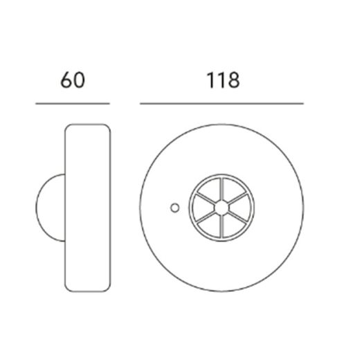 PIR mozgás- és szürkületérzékelő LX06 360ST mennyezeti KOBI