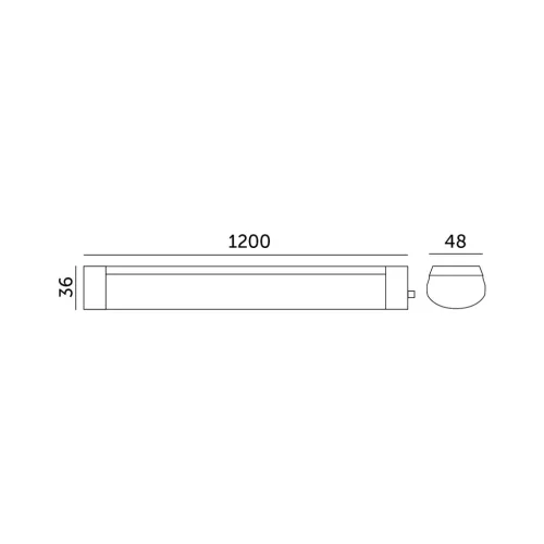 Felületre szerelhető LED Hermetic Fixture ipari lámpa 36W 4000K IP65 3600lm Kobi