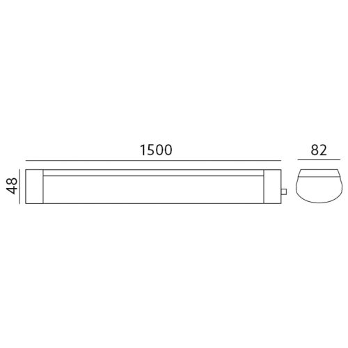 LED lámpa Lineáris Hermetikus 60W 6000lm IP65 150cm Semleges 4000K