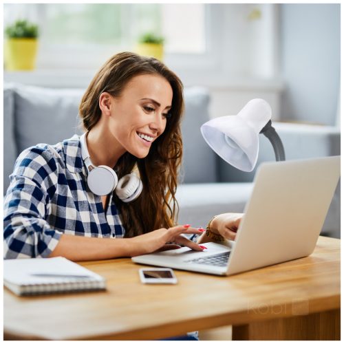 Asztali Lámpa, Asztali Lámpa, Állítható E27, Fehér, Smiley Kobi