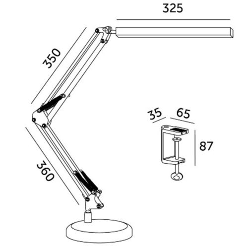 LED asztali lámpa asztali állítható 14W CCT DIM szabályozható fekete Kobi