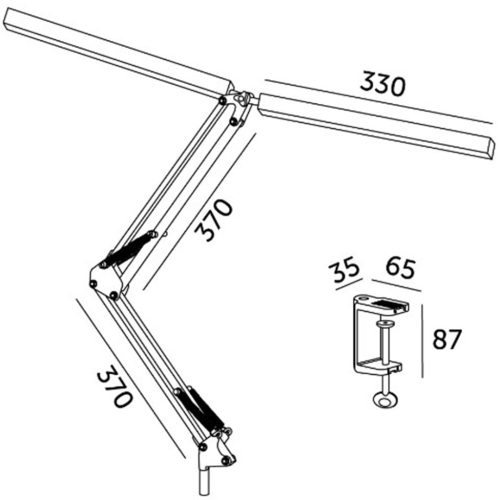 LED asztali lámpa asztal Állítható 28W CCT DIM szabályozható fekete Kobi
