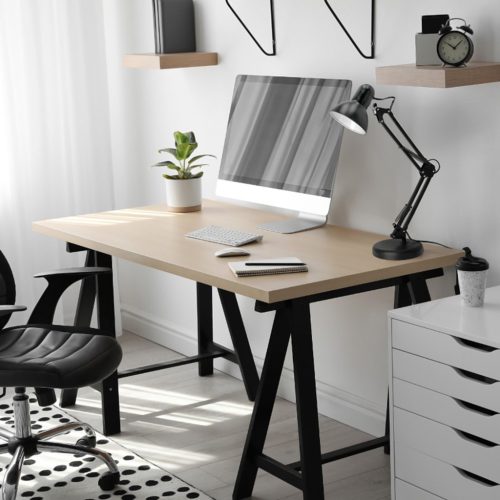 Asztali lámpa E27 Állítható, felcsavarozható fekete Kobi