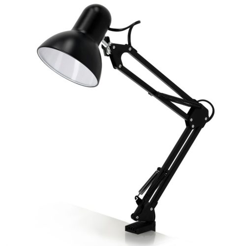 Asztali lámpa E27 Állítható, felcsavarozható fekete Kobi