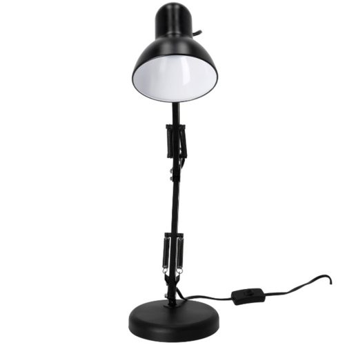 Asztali lámpa E27 Állítható, felcsavarozható fekete Kobi