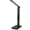 LED asztali lámpa kijelzővel, töltővel, ébresztőórával, CCT DIM, fekete, Kobi