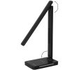 LED asztali lámpa kijelzővel, töltővel, ébresztőórával, CCT DIM, fekete, Kobi