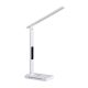 LED asztali lámpa kijelzővel, töltővel, ébresztőórával, CCT DIM, fehér, Kobi
